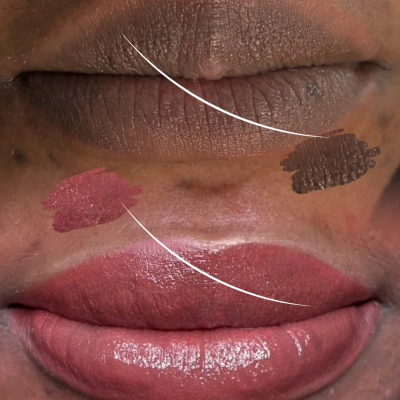 dark lip neutralization for dark skin and pigmented lip.brown and blue lip brightening